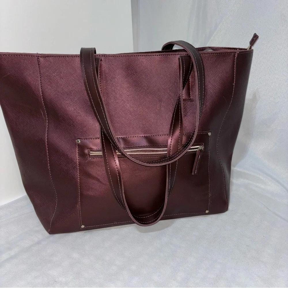 Bath & Body Works Metallic Burgundy Tote Bag